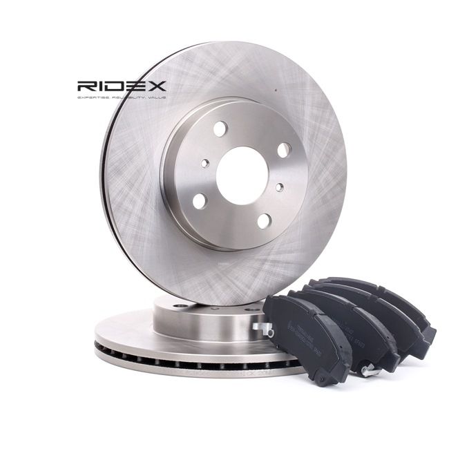 Brake discs and pads set 3405B0262 RIDEX 04465 12 540 TOYOTA, CITROËN, SUZUKI, ALFA ROMEO, LEXUS