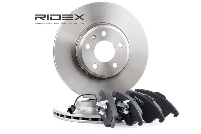 Bremseskiver og klodser 3405B0143 RIDEX AUDI A5 B8 Cabriolet (8F7) 2.0 TDI 2010 163 HK