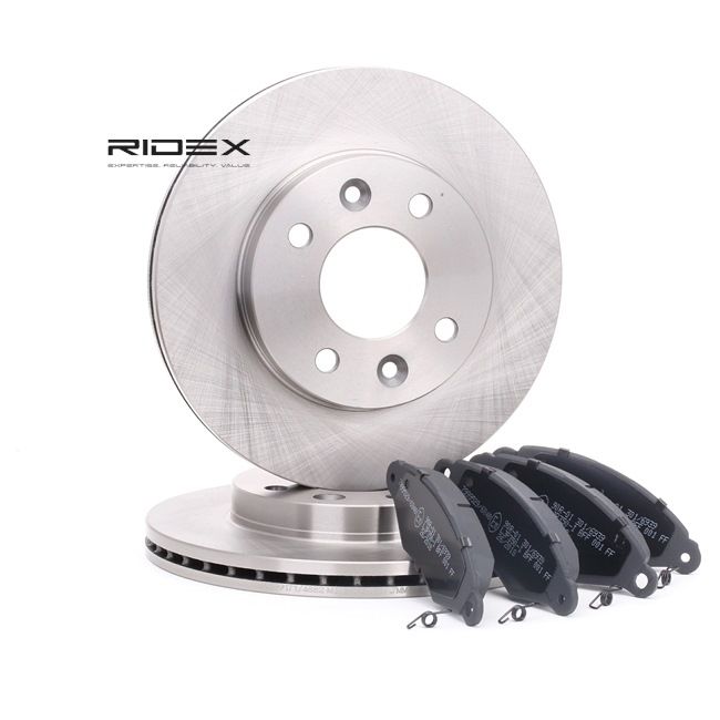 Kit de discos de freno y pastillas 3405B0251 RIDEX RENAULT Kangoo I (KC) 1.5 dCi 2005 84 cv