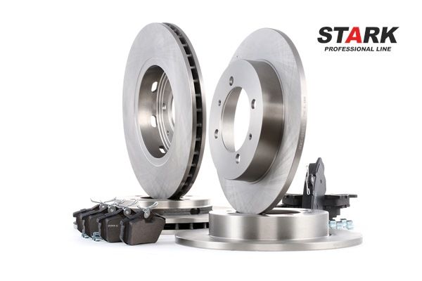 STARK | Pastiglie e dischi freni Assale anteriore, Assale posteriore, Tipo disco freno: ventilato, pieno, con segnalatore acustico usura SKBK-1090307 MITSUBISHI Carisma Hatchback (DA2A, DAO) 2006 economici online
