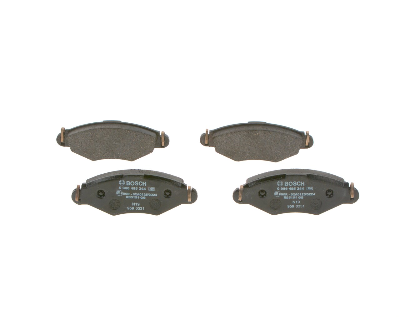 Bremseklodser 0 986 495 244 BOSCH PEUGEOT 206 Hatchback (2A/C) 1.4 Flex 2007 82 HK