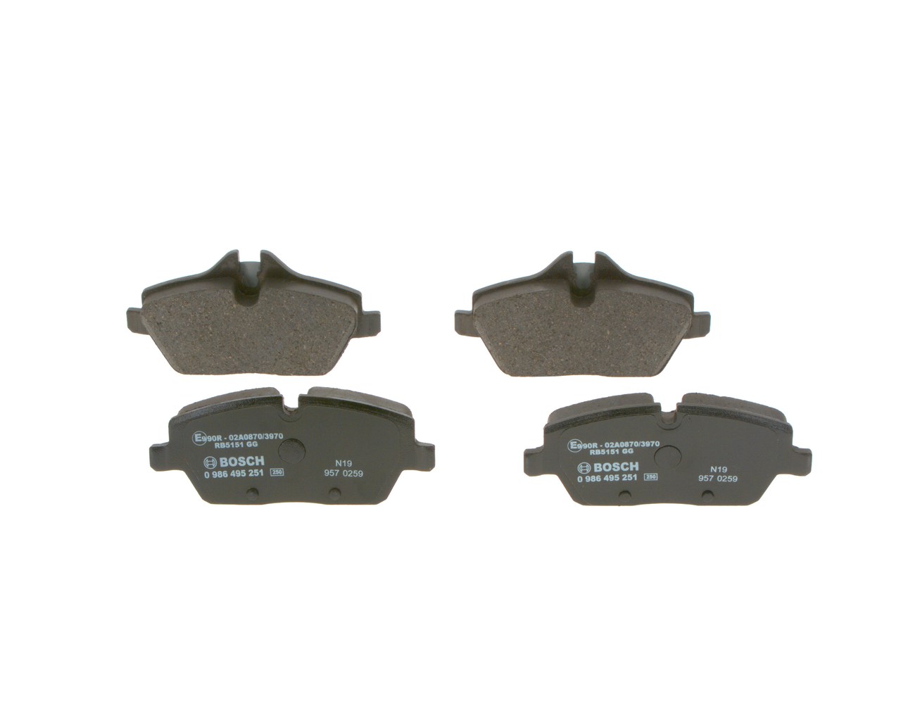 Brake pad set 0 986 495 251 BOSCH 34 11 6 79 40 56 BMW, MINI, MITSUBISHI
