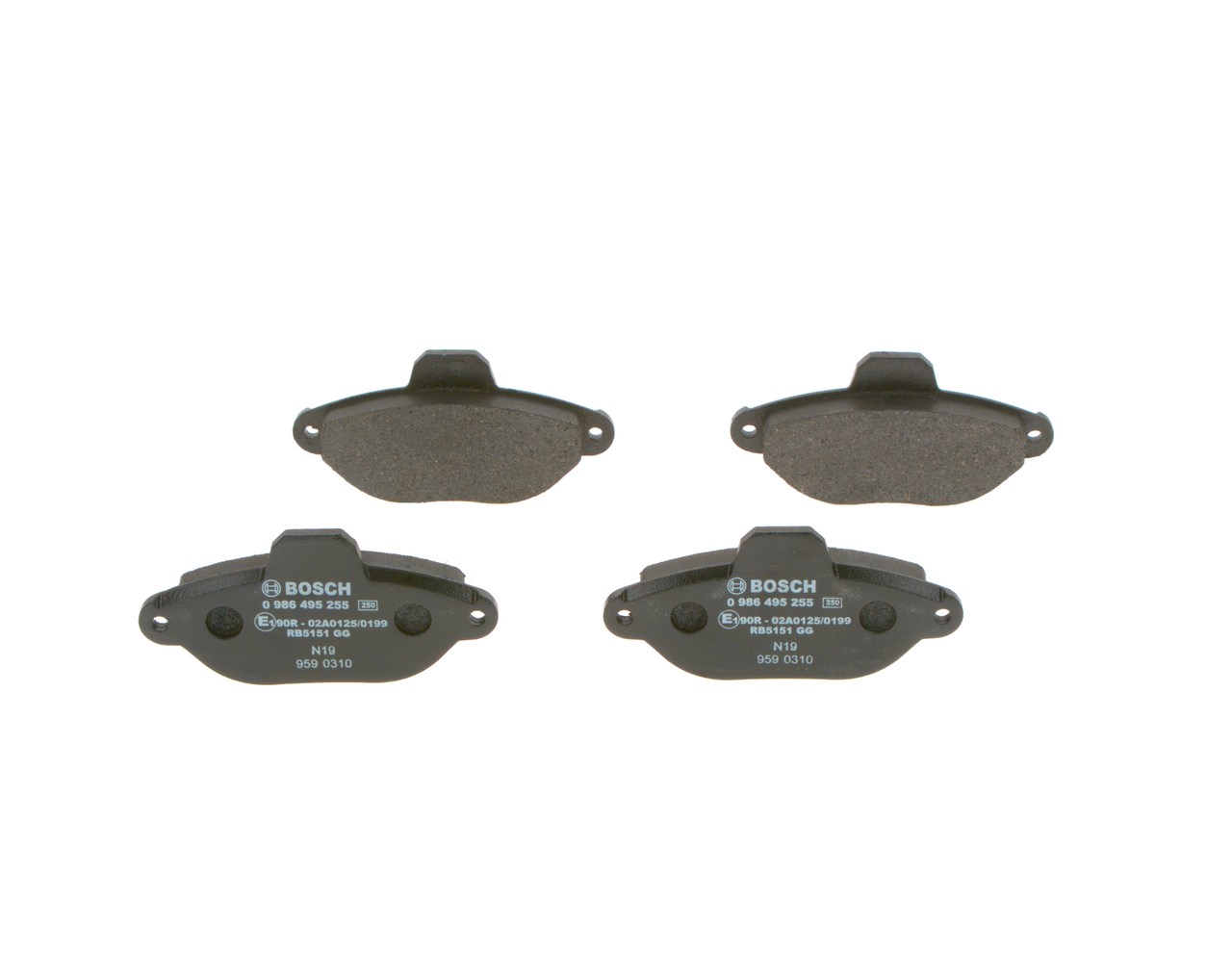 OEM-nummer 7 736 247 9 - Remblokken 0 986 495 255 FORD, FIAT, ALFA ROMEO, LANCIA, CHRYSLER