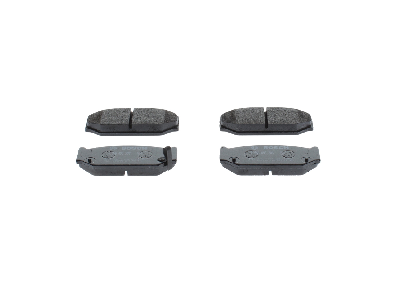 BOSCH 0 986 495 308 Brake pads SUZUKI SWIFT 3 (MZ, EZ) 1.2 90 hp Petrol 2010