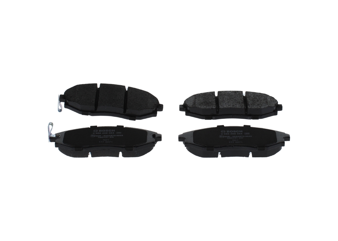 Número OEM 96 952 179 - Pastilhas de travão 0 986 495 353 OPEL, SUZUKI, CHEVROLET, DAEWOO, DAF