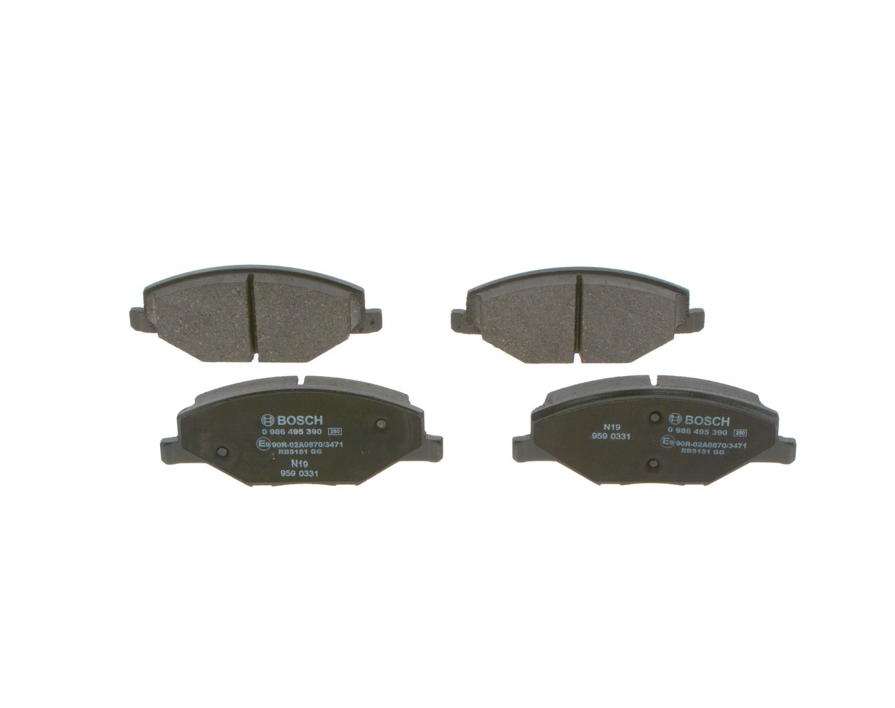 Número OEM 6RU 698 151 B - Juego de pastillas de freno 0 986 495 390 SEAT, AUDI, SKODA